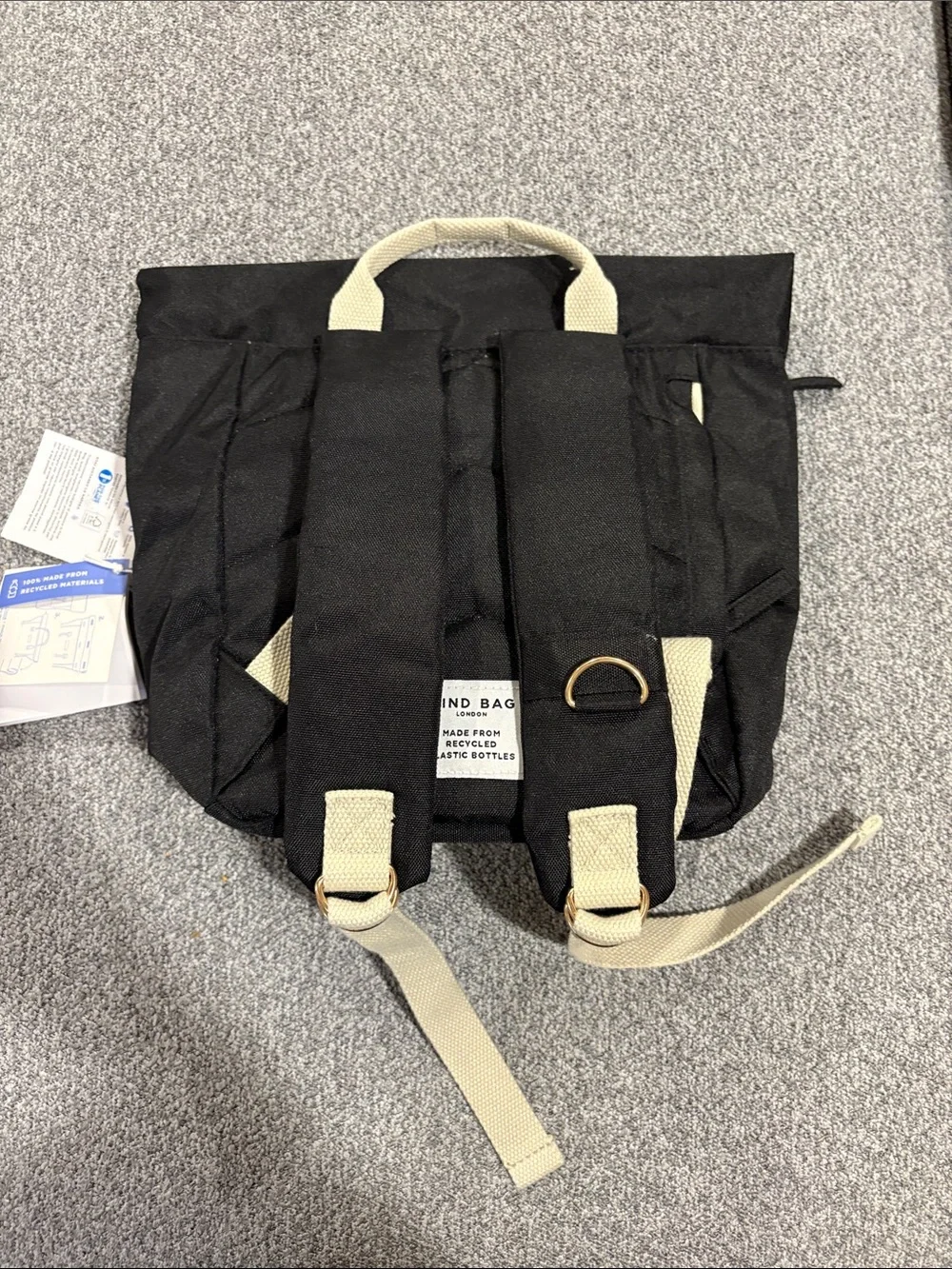 Kind Bag London Backpack with Cream Handles